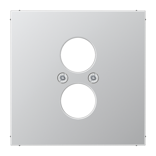 JUNG LS 990 Алюминий Накладка для 2-х акустических гнезд L 2 S (с несущей платой,винт. крепление)