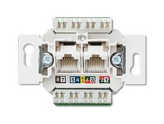 Розетка 2xRJ45 Cat.6 JUNG МЕХАНИЗМЫ JUNG, светло-серый