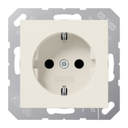 Розетка JUNG A 500, скрытый монтаж, с заземлением, слоновая кость