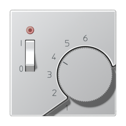 JUNG LS 990 Алюминий Накладка термостата комнатного с выключателем (мех TR231U, TR241U)